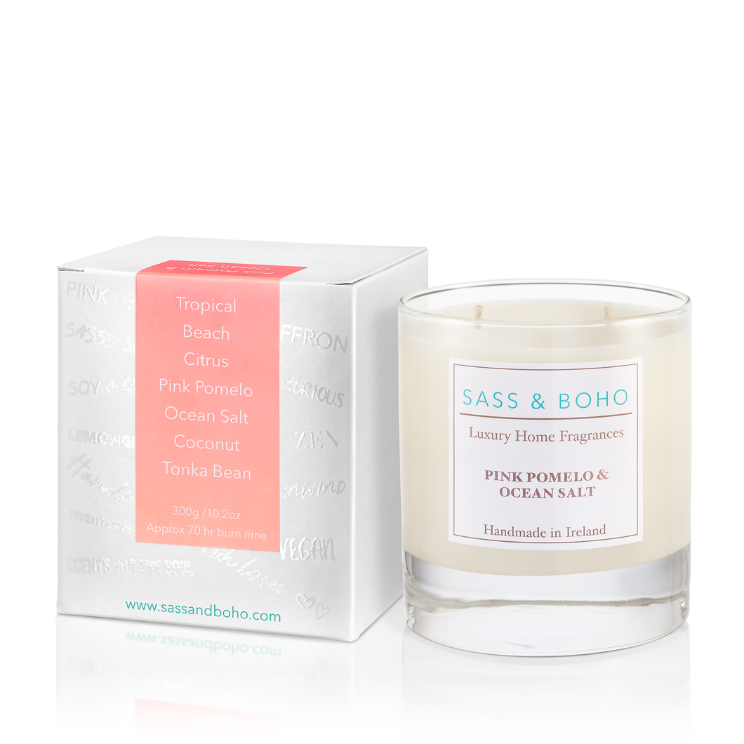 Pink Pomelo Ocean Salt Candle | Fragrance Candle | Sass & Boho